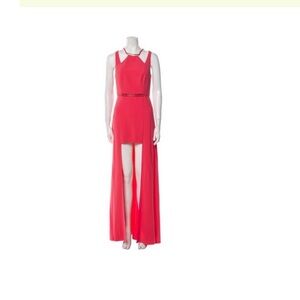 Halston Heritage Vibrant Red High Low Dress
